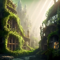 Fantasy jungle city AI