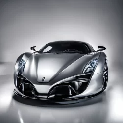 Luxury sports car with aerodynamic curves AI